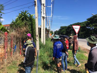 กองช่างลงพื้นที่บ้านปอแดงตรวจสอบแนวเขตทางสาธารณะฯ