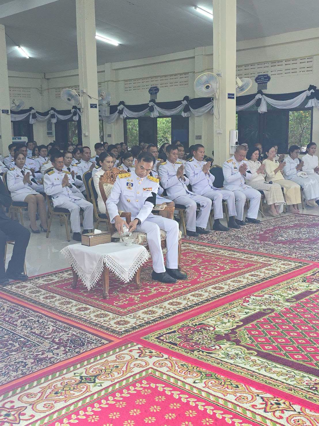 ร่วมพิธีบำเพ็ญกุศลปัณรสมวาร (๑๕ วัน) เพื่ออุทิศถวายเป็นพระกุศลแด่ สมเด็จพระเจ้าลูกเธอเจ้าฟ้าพัชรกิติยาภา นเรนทิราเทพยวดี กรมหลวงราชสาริณีสิริพัชร มหาวัชรราชธิดา